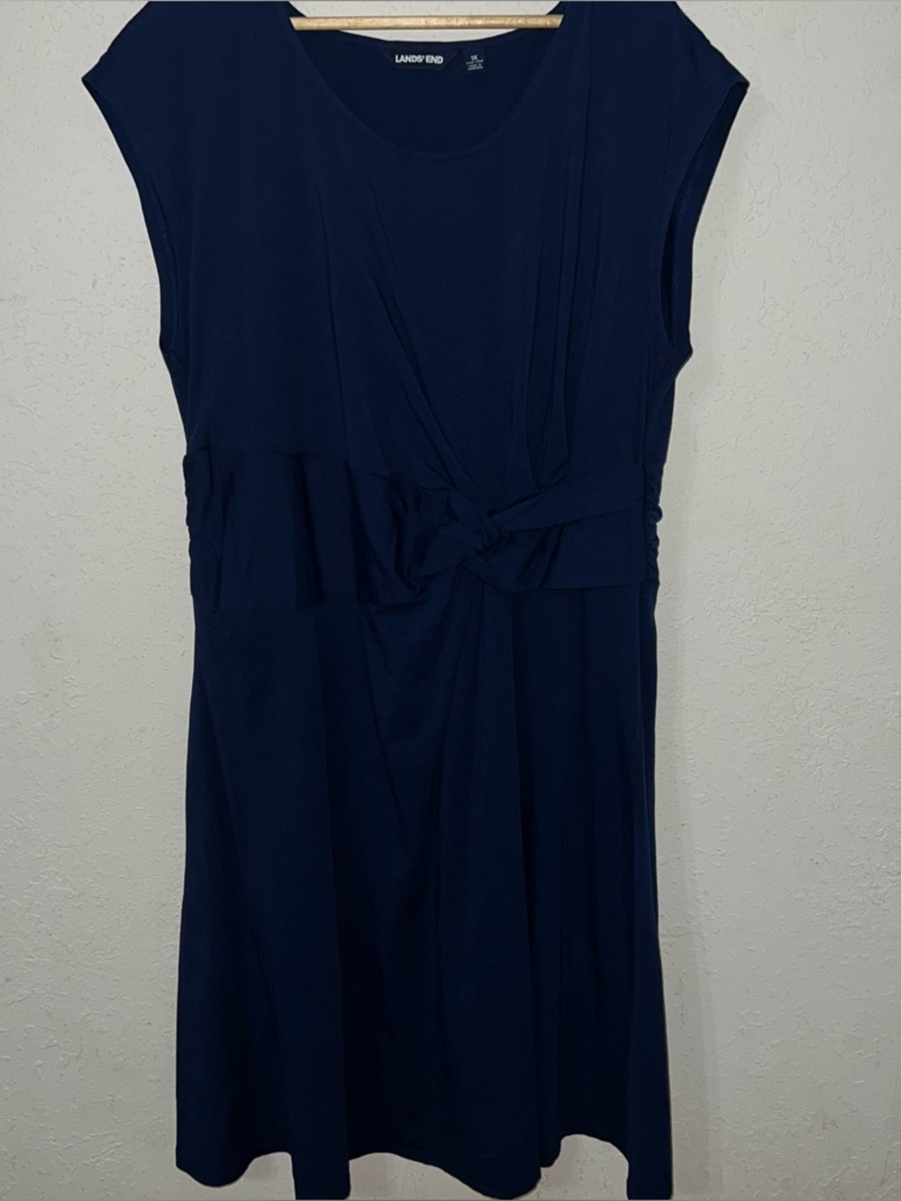 Lands' End Navy Blue Twist-Waist
Midi Dress Size 1X.